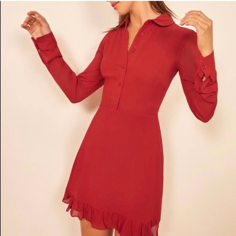 Reformation Lady Dress Red NWT (small defect) Size 6, (runs more like size 4)